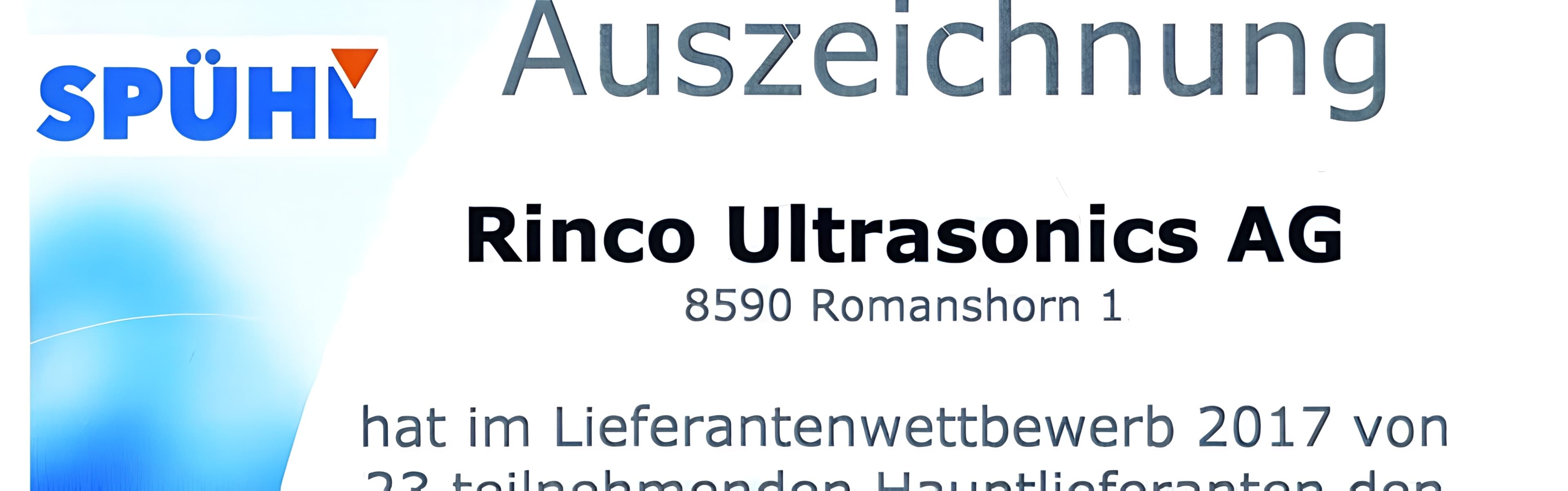 Rinco Award from Spühl